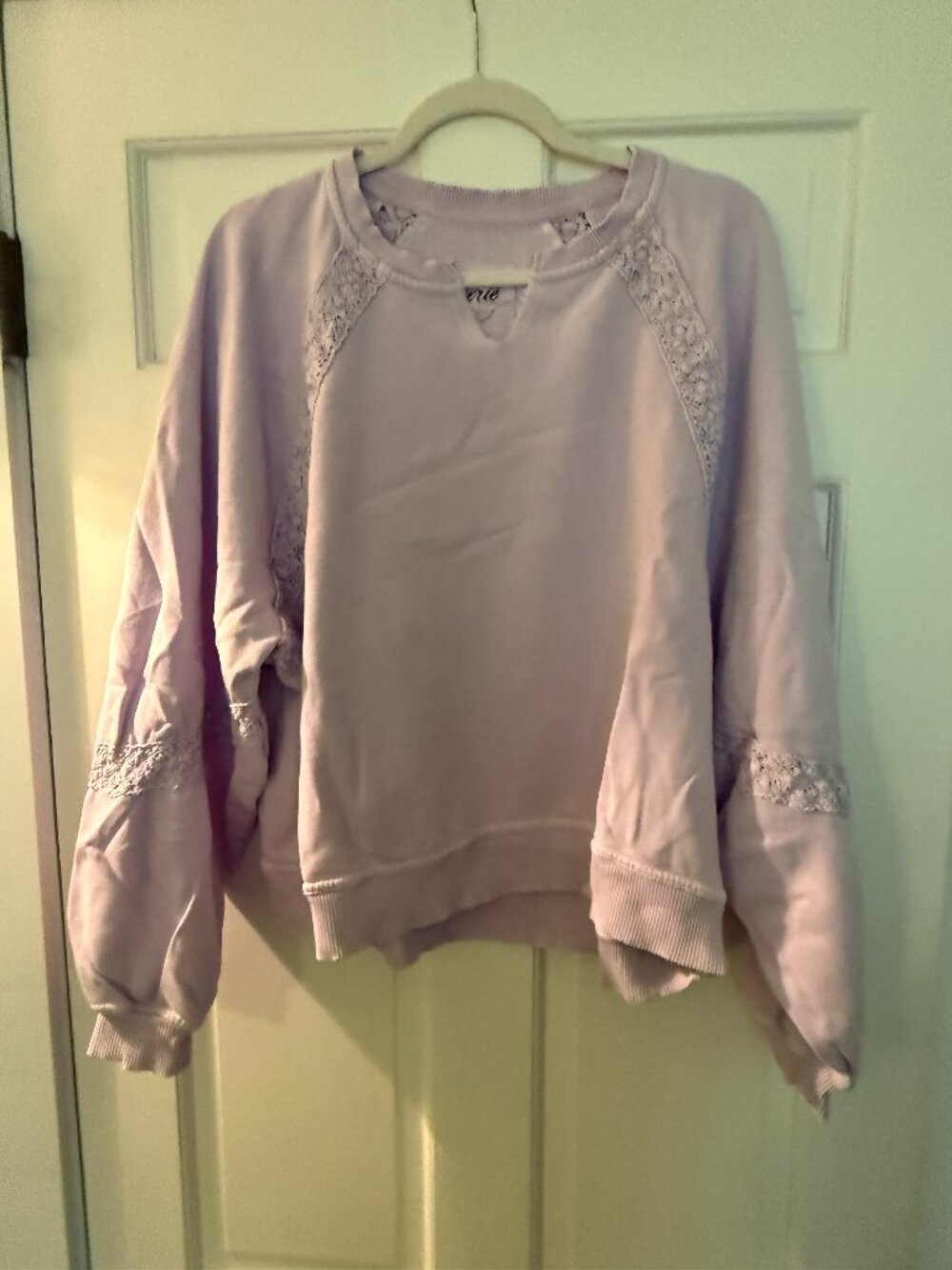 Lilac Aerie Sweatshirt w/ Crochet Details | M